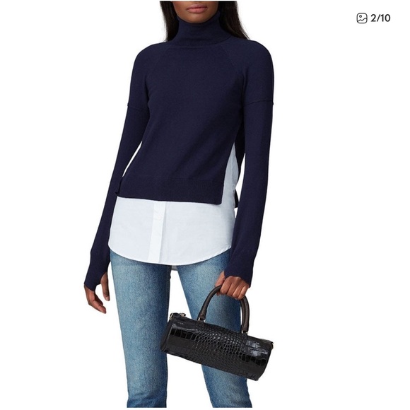 Kaufmanfranco Sweaters - KF/KaufmanFranco navy knit inset sweater XS. NWOT